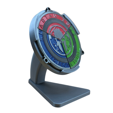 3-in-1 Spartan Trifecta Tribe Medal Wedge Display - Stand/Wall Mount/Ribbon